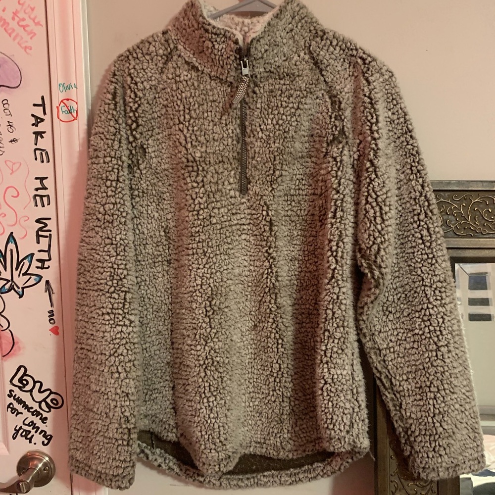 FAUX SHERPA QUARTER ZIP